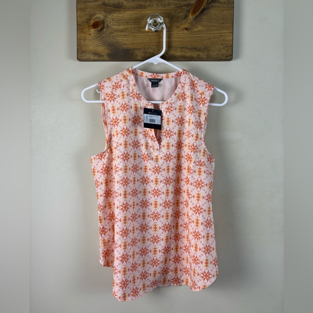 NWT Eddie Bauer Escapelite Collection UPF 50 Size Small Tank Top Geometric